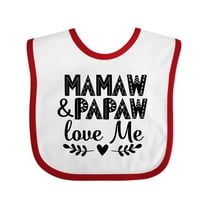 Inktastic Mamaw and Papaw Love Me Grandchild Boys or Girls Baby Bib