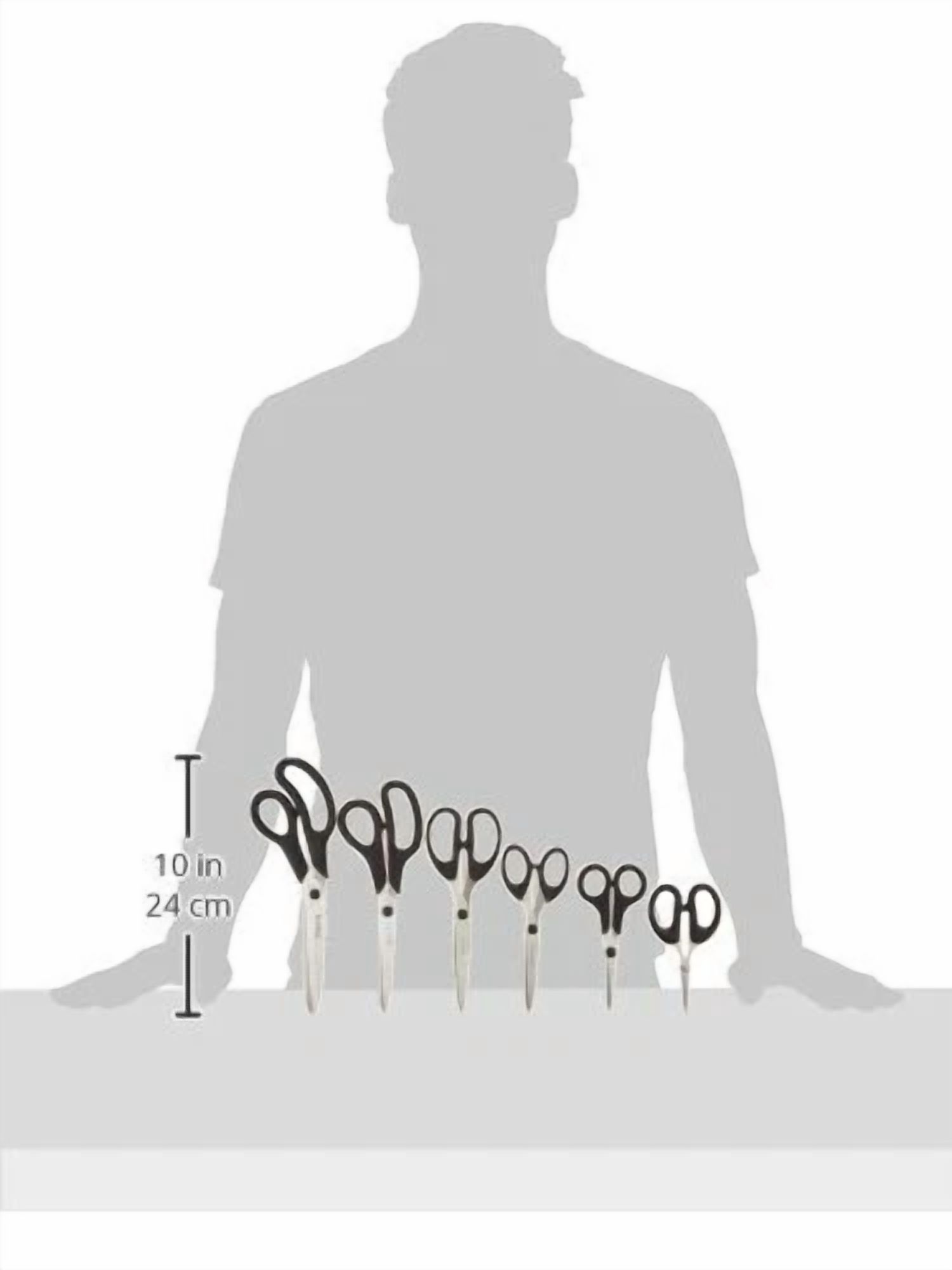 CIRCLE- Cook Pro 808 6 Piece All Purpose Kitchen Craft Scissors, Stainless Steel Black