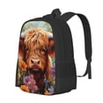 thumbnail image 2 of Daiia Countryside Colorful Floral Cow Backpack for Men and Women -Durable Backpack Large Capacity, Water-Resistant Bag with Adjustable Straps and Laptop Compartment, 2 of 9