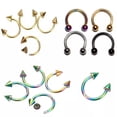 thumbnail image 3 of HOOUN Horseshoe Bar Lip Nose Septum Ear Ring Body Piercing Jewelry Stainless S-qy_-Gold-Sharp, 3 of 9