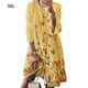 thumbnail image 1 of Qarigey Vestido Midi de manga larga estampado cuello gran columpio cintura alta ropa de mujer Vestidos Amarillo 5XL, 1 of 8