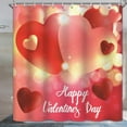 thumbnail image 4 of Happy Valentine''s Day Shower Curtain Shiny Stars Romantic Bokeh Red Love Hearts Valentine''s Day Shower Curtain for Bathroom Water Repellent Polyester 72W x 84L inch, 4 of 7