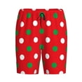 thumbnail image 4 of Naloa White and Green Polka Dot Men's Short Pajama Pants, Lounge Comfort Shorts with Elasticized Waistband and Side Pockets - XX-Large, 4 of 9