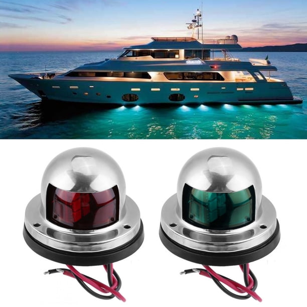 Paire De Feux De Navigation LED 12V Pour Bateau – Rouge Et Vert, Acier Inoxydable, étanche IP68, Visibilité 2 Milles