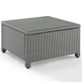 thumbnail image 2 of Afuera Living 32" Square Glass Top Wicker Patio Coffee Table in Gray, 2 of 8