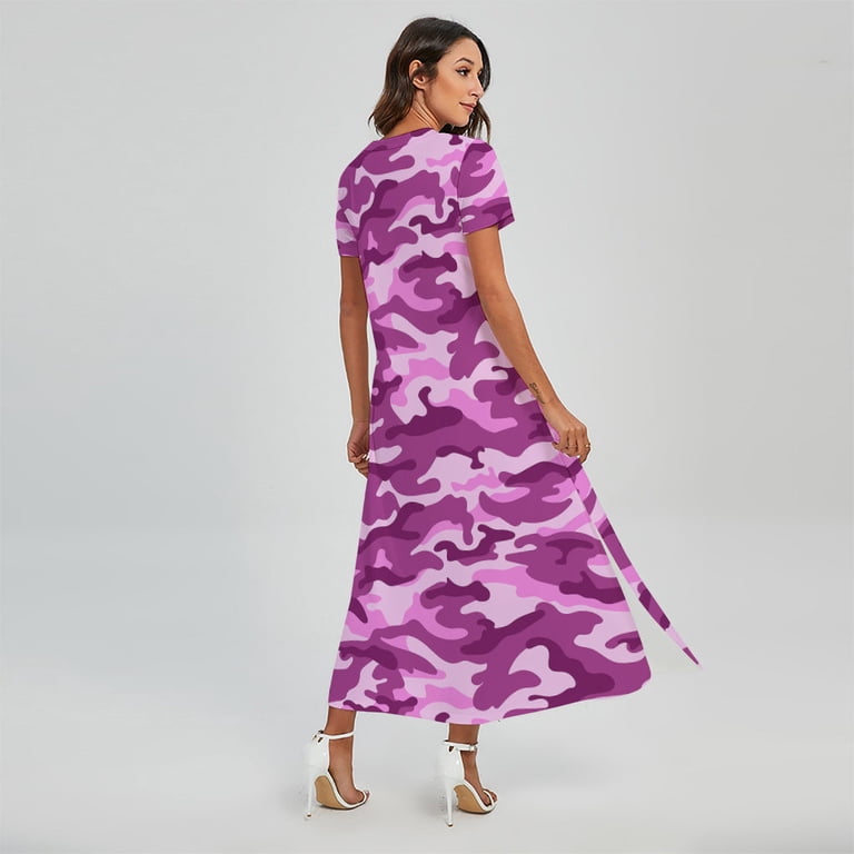 Pink Camouflage Printed Short Sleeve Maxi Dress, Camo Camouflage Fashion Summer Maxi Dress For Women - Walmart.com Pink Camouflage Printed Short Sleeve Maxi Dress, Camo Camouflage Fashion Summer Maxi Dress For Women - Walmart.com