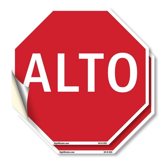 Alto (2 Pack) 18 inch X 18 inch Octagon Vinyl Label Decal Sticker Weather Resistant, UV Protected for Workplace, Private Property, and Construction Site, Made in the USA