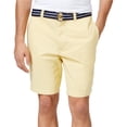 thumbnail image 1 of Club Room Mens Flat Front con cinturón Casual Chino Shorts, amarillo, 44 Club Room chino, 1 of 1