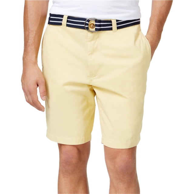 Club Room Mens Flat Front con cinturón Casual Chino Shorts, amarillo, 44 Club Room chino