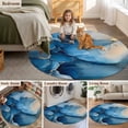 thumbnail image 6 of Abstract Blue Round Area&nbsp;Rug 8ft Marble Gold Cracks Texture Rock Modern Art Non-Slip&nbsp;Washable Circle Rugs Soft Felt Indoor Floor Mat for Bedroom Kitchen Living Room Bathroom, 6 of 9