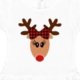 thumbnail image 3 of Inktastic Cute Girl Reindeer with Buffalo Plaid Bow Girls Toddler Dress, 3 of 4