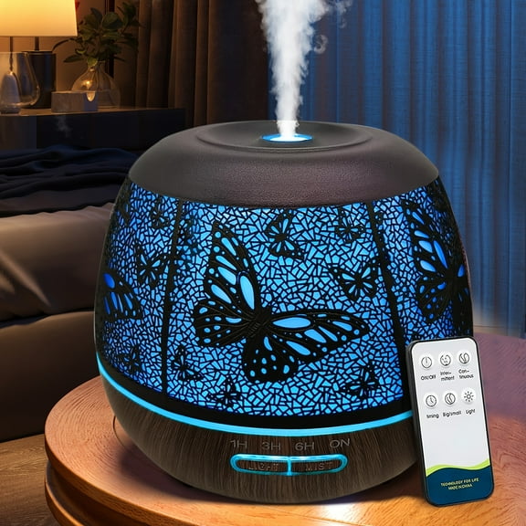 Ultrasonic Essential Oil Diffuser with Remote, 7-Color LED, Timer, 13.53oz for Home & Office