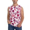 thumbnail image 2 of Lsque Tulips Flowers Print Men's Cotton Blend Sleeveless Muscle Shirts (S-3XL)- Moisture Wicking, Odor Protection, UPF 30+,3X-Large, 2 of 8