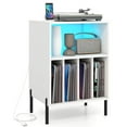 thumbnail image 1 of Costway Support de Tourne-Disque avec Support de Rangement pour Vinyle et Tablette Table Blanc Blanc, 1 of 10