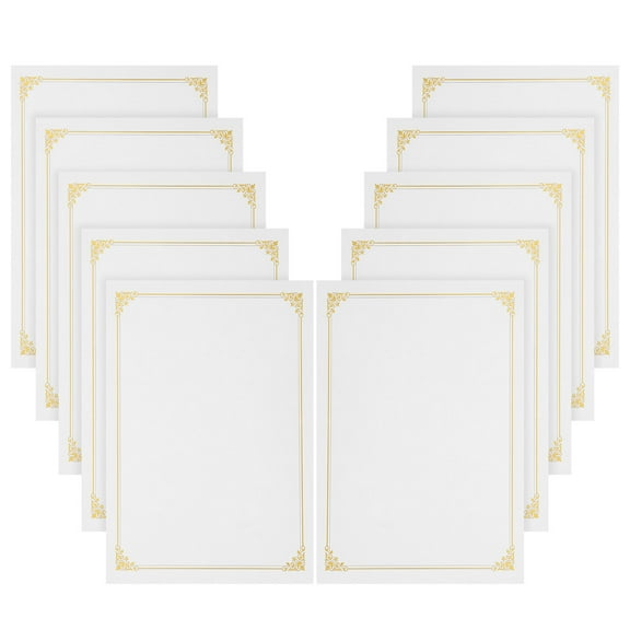 ibasenice 10Pcs Award Certificate Paper in Golden Color for Graduation Diplomas and Academic Recognitions
