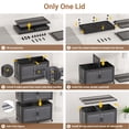 thumbnail image 4 of BROVIEW Stackable Storage Bins 200Gal Extra Large, Collapsible Plastic Closet Organizers Cabinet for Home, Lid, Wheels, Doors, Dividers, 4-Pack Black, 4 of 8