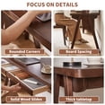 thumbnail image 2 of Leumius 47"W Computer Desk with Drawer,Retro Writing Desk Office Study Desk PC Table with A-Frame Legs for Small Spaces,Walnut, 2 of 8