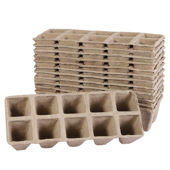 Toyvian 13pcs 10 Grids Seed Starter Trays Plant Seedling Starters Cups Nursery Herb Seed Biodegradable Pots