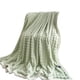 thumbnail image 2 of Manta de Forro Polar Suave y Cálida de Color Verde Claro | 150 X 102 Cm | Manta Acogedora y Esponjosa para El Sofá | Manta Decorativa a Rayas | Ideal para Regalo | Poliéster | Ligera y Transpirable |, 2 of 6