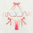 thumbnail image 7 of Fesfesfes Bikini Sets for Women 2023 New Sexy Swimwear Split Bikini Sets High Waist Swimsuit Split Swimwear Beachwear Halter Neck Pool Party Bikinis Under $10, 7 of 7