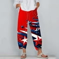 thumbnail image 3 of Hvot&aat Women's Harem Pants Red Galaxy Nebula Independence Day Printed Trousers High Waisted Jogger, 3 of 5