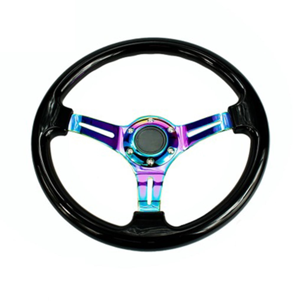 Egal Auto Universal Racing Car Steering Wheel Aluminum With ABS Cover Steering Wheel Car Accessories white circle with colorful inside