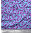 thumbnail image 1 of Soimoi Blue Cotton Poplin Fabric Leaves & Floral Artistic Print Fabric by the Yard 42 Inch Wide, 1 of 1