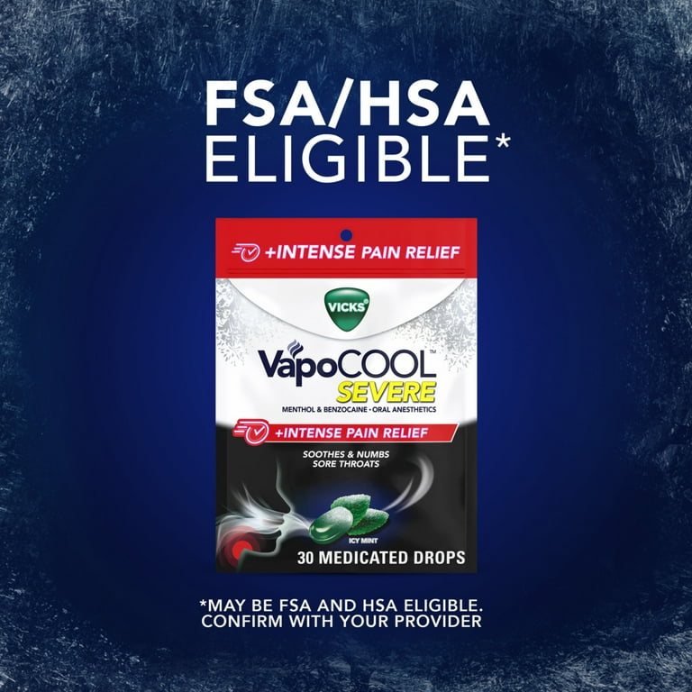 Vicks VapoCOOL SEVERE +Intense Pain Relief Menthol & Benzocaine