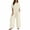Beige, variant on Ahabrexf Summer 2 Pc Sets for Women Solid Color Short Sleeve Top and Long Pants Blend Casual Outfit