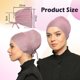 thumbnail image 5 of Guardurnaity 3 piezas Undercap Hijab para mujeres sin hilos sueltos forro fino Underscarf Hijab islámico para mujer Sombreros Azul marino+Negro+Blanco, 5 of 6