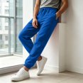 thumbnail image 5 of WULMLEO Men's Jogger Pants with Pockets Drawstring Tapered Athletic Sweatpants for Gym Running Casual Royal Blue M, 5 of 7