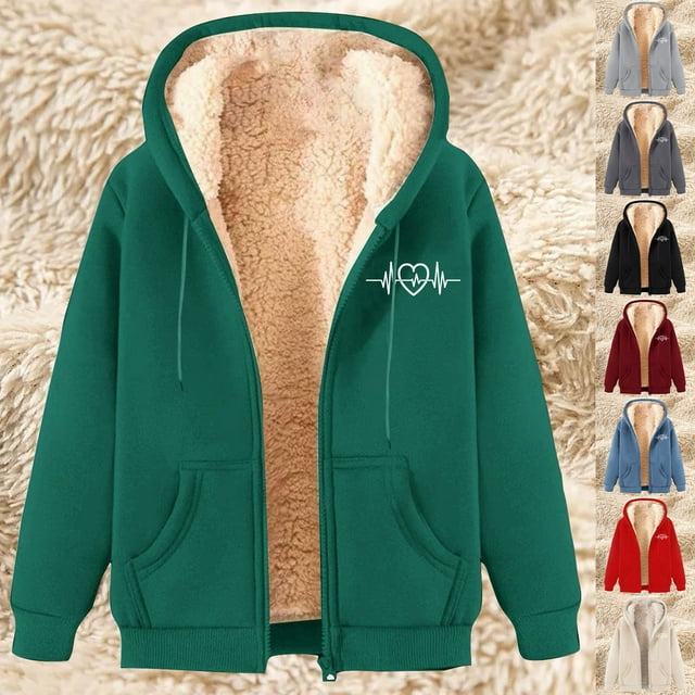 Sentmoon Chandail Molletonné Grande Taille avec Imprimé Manteaux d'Hiver pour Femmes à Manches Longues à Capuche Chandail à Capuchon Automne et Hiver Extensible et Flexible pour la Randonnée et l'Escalade Beige TTG