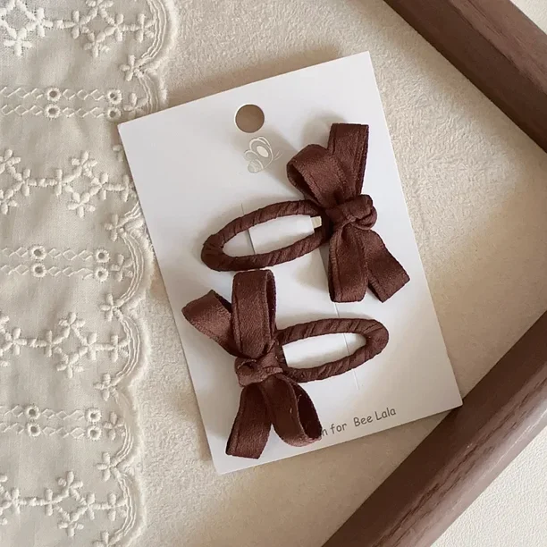 Pinzas para el cabello para bebé, nueva serie de Color de hoja de otoño e invierno, lazo de cinturón de algodón, Clips BB para niños, horquillas con flequillo, accesorio para el cabello lateral