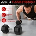 thumbnail image 4 of Flexwave 50 LB Rubber Hex Dumbbells, Set of 2, Non-Slip Grip for Home Gym Strength Training, 4 of 6