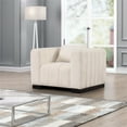thumbnail image 3 of RNfurnishings 3-PC LivingRoom Furniture Velvet fabric Sofa+2-Armchairs Set-Beige, 3 of 10