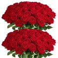 thumbnail image 1 of 60 Pcs Roses Rouges Fleurs Artificielles, Velours Soie F, 1 of 7