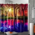 thumbnail image 4 of Bathroom Equipped with 3D Colorful Fantasy Forest Decorative Shower Curtain, Fabric Shower Curtains with 12 Shower Curtain Hooks, Bathtub Curtains, 72x72 Inch Waterproof Shower Curtain, 4 of 6