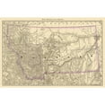 thumbnail image 3 of Rand McNally 14x11 Black Modern Framed Museum Art Print Titled - Montana - Rand McNally 1879, 3 of 5