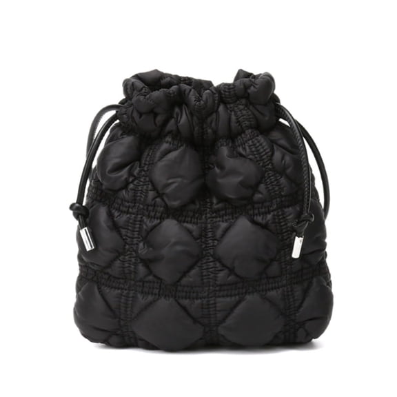 Mini Puffer Drawstring Bucket Bag Quilted Crossbody Bags for Women Bubble Shoulder Handbag