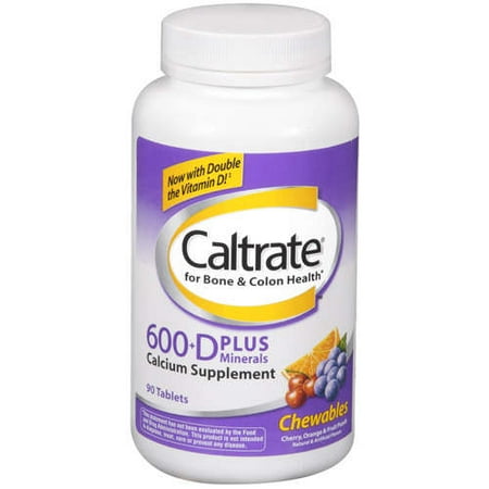 Caltrate 600 D Plus Minerals Chewables, Cherry, Orange & Fruit Punch 90 Ea