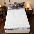 thumbnail image 4 of Manfei Santa Zipper Twin Comforter Sets with Fitted Sheet and 2 Pillowcases Reindeer Zipper Bedding Set, Lilac White, Reversible, 4 of 7