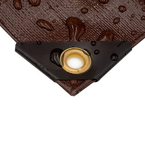10 Ft. X 10 Ft. Super Heavy Duty 8 Oz. Brown Tarp - 16 Mil Thick