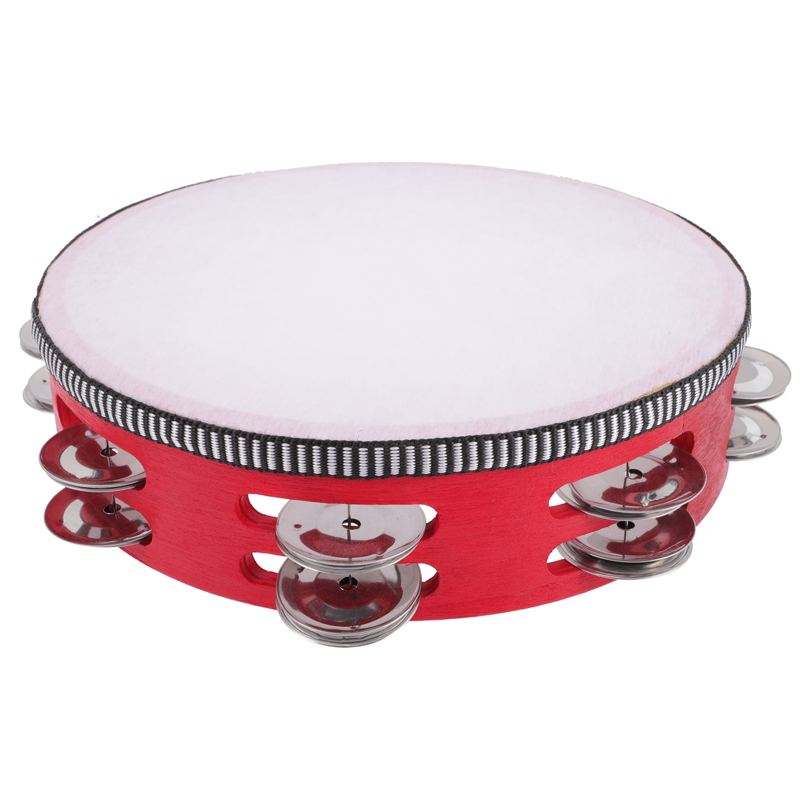 Wood Handheld Tambourine Kids Hand Drum Toys Musical Percussion