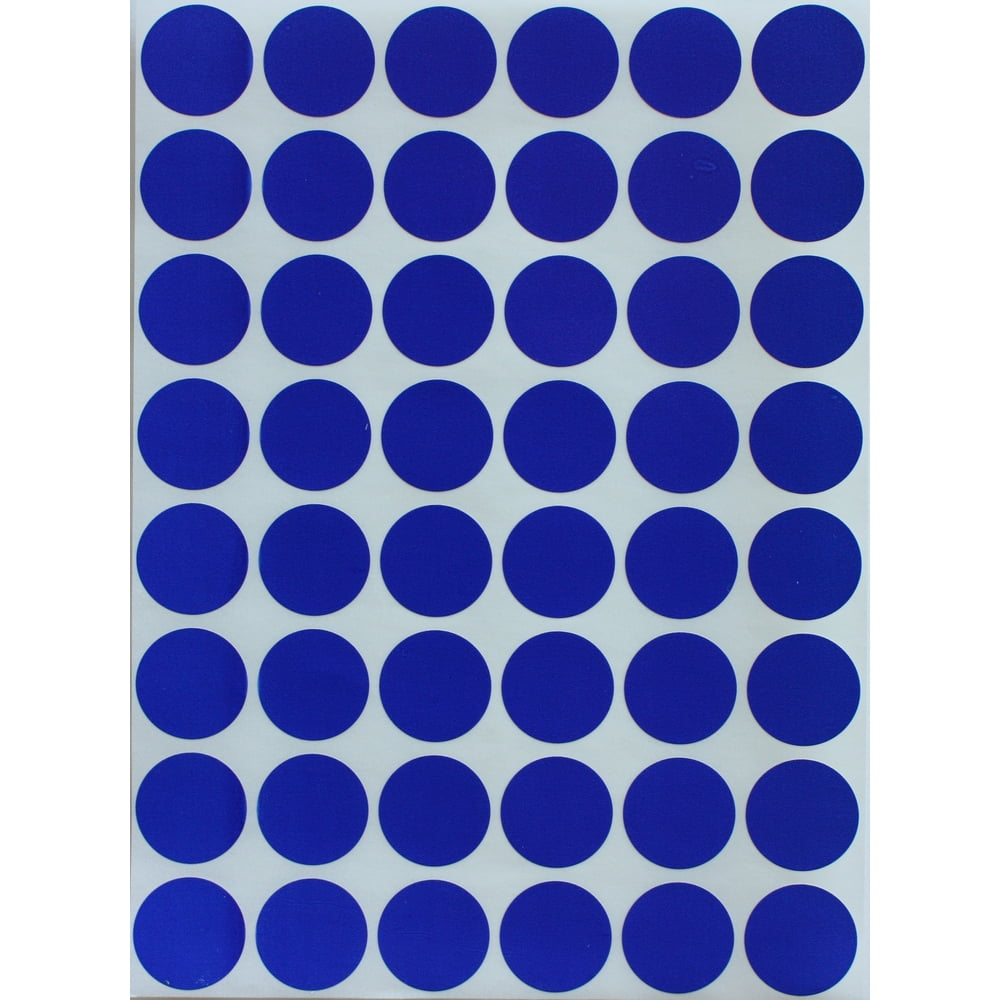 Blue Dot Sticker approximately 3/4" Round 17 mm, Colored Labels 0.69
