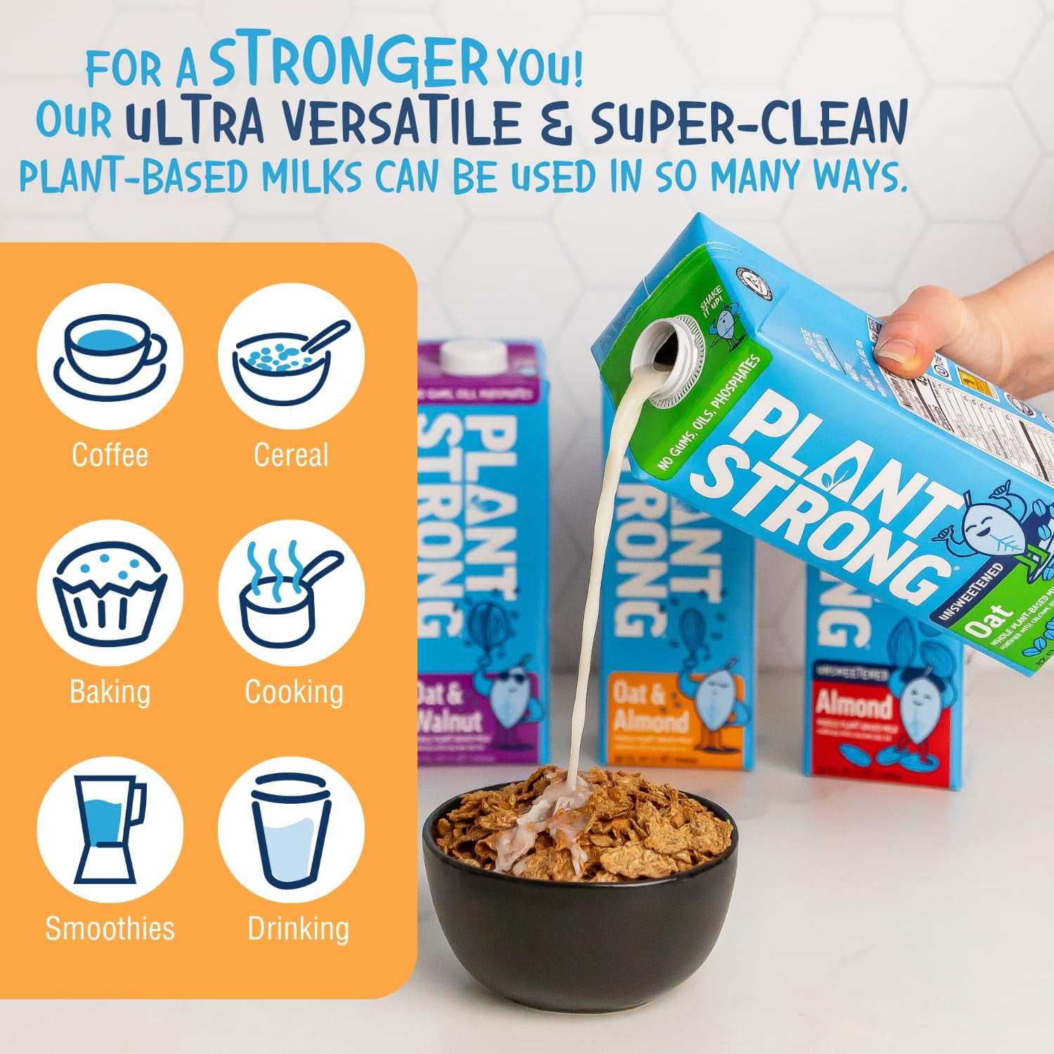(Pack Of 6) Plantstrong Milk Oat & Almond 32 Fo