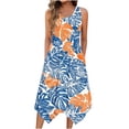 thumbnail image 1 of Staron Robes d'Été pour Femmes en Liquidation à Moins de 10 $ Sans Manches Débardeur Poches Robes Mini Évasées Cache-Maillot Col Rond Ample Fluide Printemps Été Fête Plage Robes d'Été avec Poches Jaune P, 1 of 3