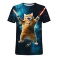 thumbnail image 5 of Xysaqa Mens Shirts Funny Cats Printed T-Shirts Cool Graphic Tees for Men Boys Summer Cool Short Sleeve Shirts Novelty Men's Big & Tall Hawaiian Shirts Gift Shirts 2X 3X 4X, 5 of 5