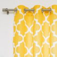 thumbnail image 4 of Quality Home Oxford Basketweave Reverse Moroccan Print Curtains – Stainless Steel Nickel Grommet Top – Yellow – 52"W x 96"L - (Set of 2 Panels), 4 of 4