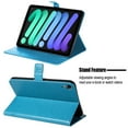 thumbnail image 4 of Case for iPad Mini 6 2021 (8.3 Inch) 6th Generation Case, Embossed Cat & Tree PU Leather Retro Shockproof Magnetic Clasp Wallet Card Slots Folio Kickstand Cover for iPad Mini 6th Gen, Blue, 4 of 6