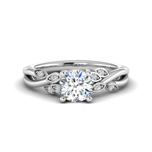 Oryn Jewel Round Cut 1.5 Ct Lab Created Diamond Ring - Solitaire Accent Diamond Ring for Women's - 14K White Gold Over Anniversary Engagement Rings - Diamond Rings for Her - Special Occasion Gift